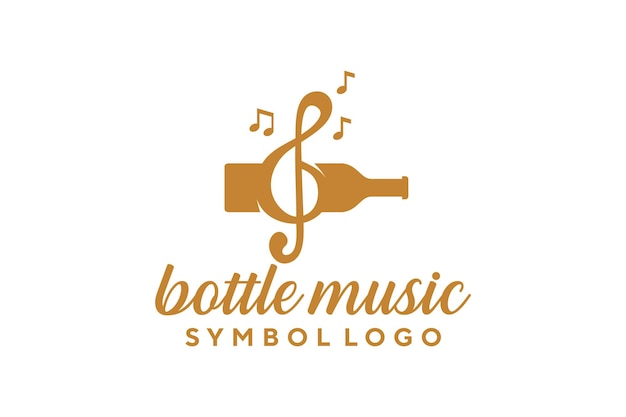 Drink bottle classical music song note logo