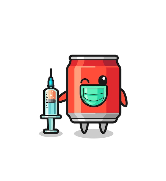 Drink can mascot as vaccinator