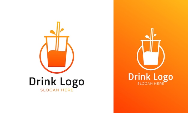 Drink cup logo with gradient style