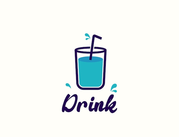 Drink cup soft drink logo design