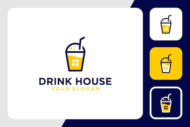 drink house logo design or drink with house