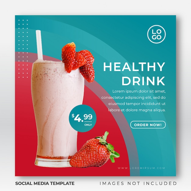 drink instagram post template for social media