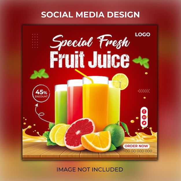 Drink menu social media post or banner template Premium vector