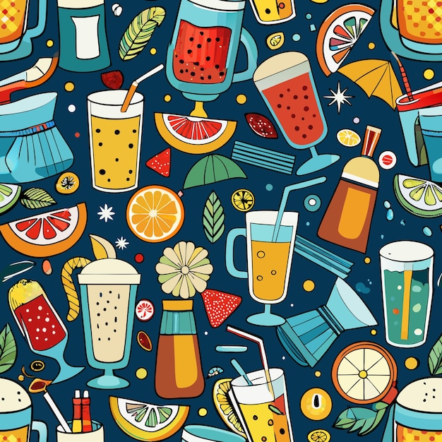 Drink Pattern Vector Art Graphics