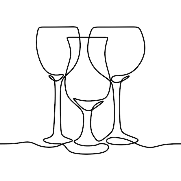 drinking glass with drink online continuous single line art