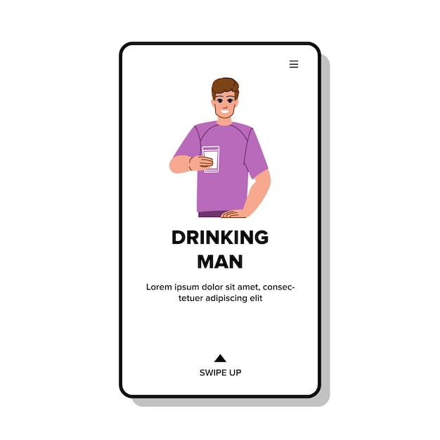 Drinking man vector