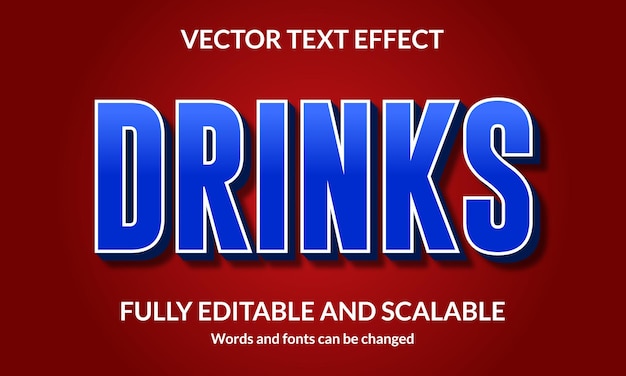 Drinks Editable 3D text style effect