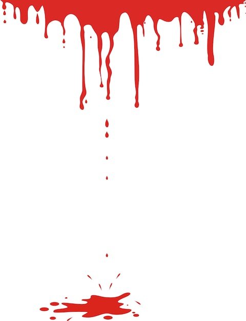 Dripping blood isolated on white. 