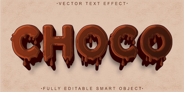 Vector dripping choco vector fully editable smart object text effect