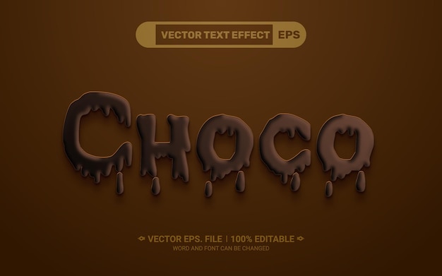 Dripping Chocolate editable 3d vector text style effect