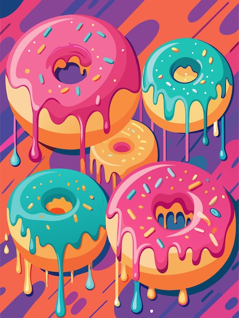 Vector dripping donuts for a skincare advertisment 6