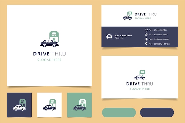 Drive thru logo design with editable slogan branding book