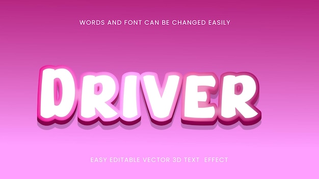 Driver 3d text effect eps style