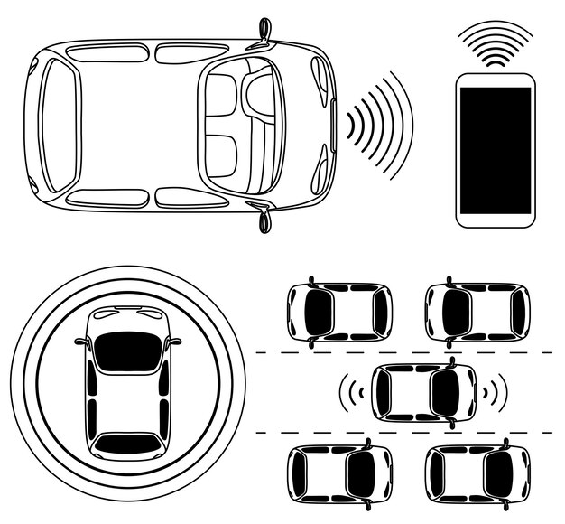 Driverless robotic car selfdriving auto