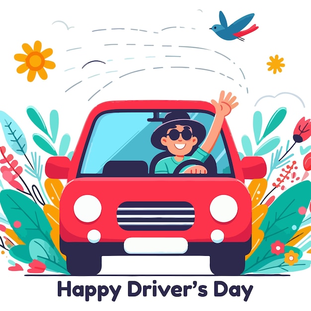 Drivers Day Greetings Vector Design