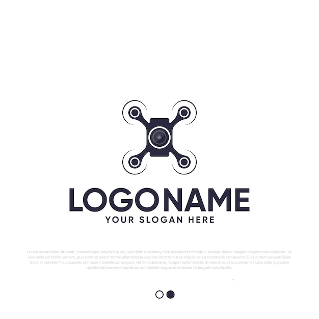 Drone Camera Logo Design Premium Vector