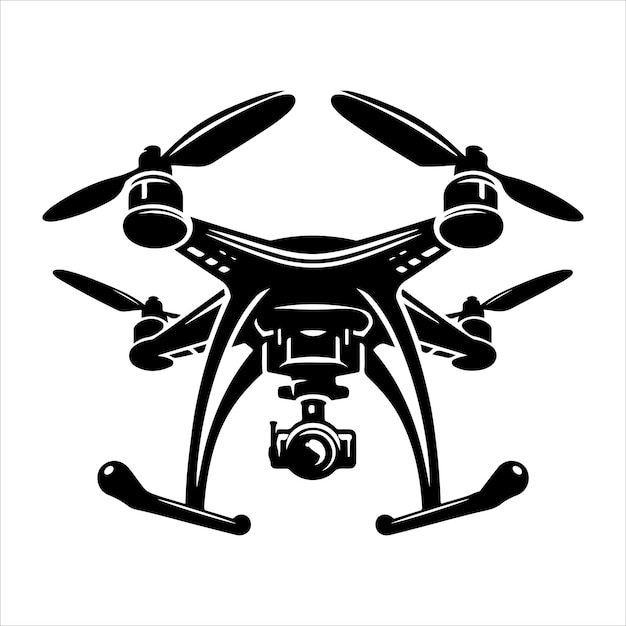 Drone clipart silhouette vector drone logo icon illustration design template