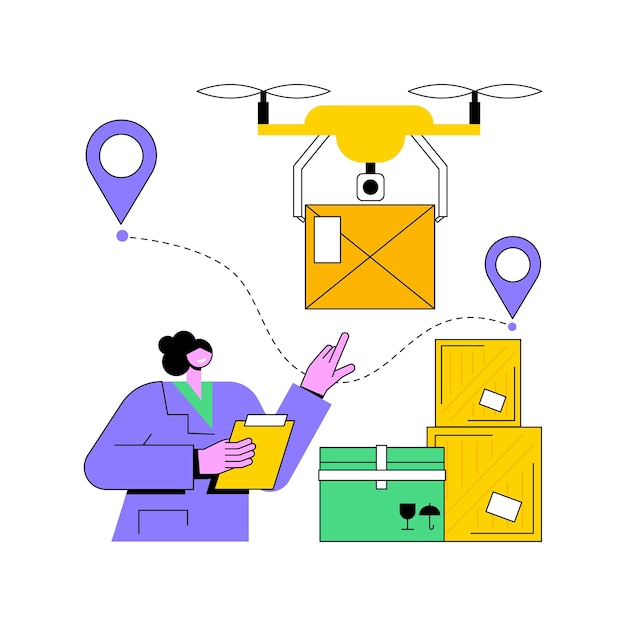 Drone delivery abstract concept vector illustration