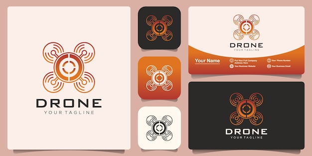 Drone Logo Design inspiration with business card design