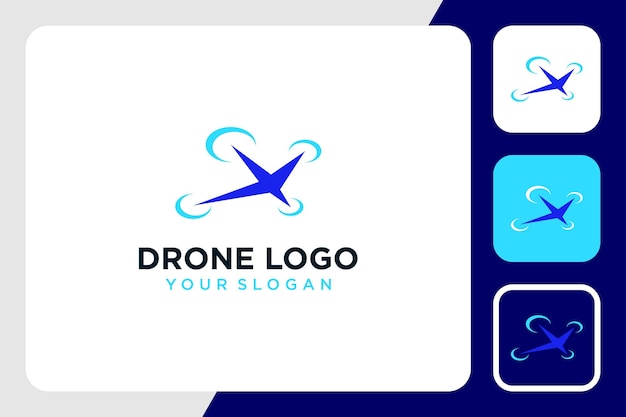 drone logo design with flying