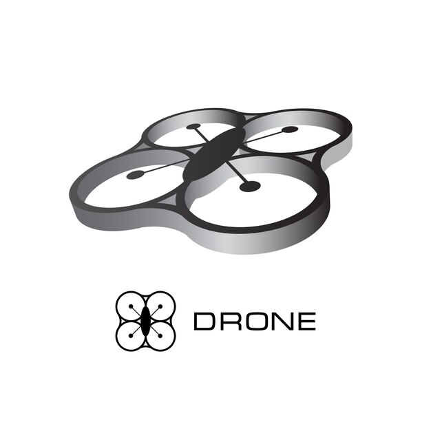 Vector drone logo.  quadrocopter