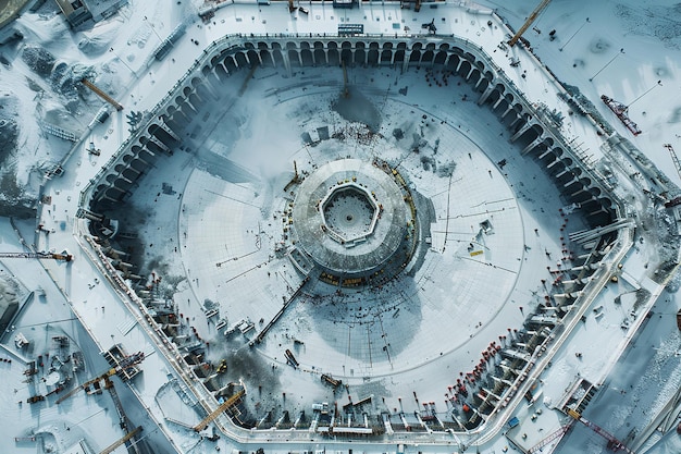 Vector drone shot of the kaaba in meliccommercial photo hyper realistic cinematic white background ar 32 jo