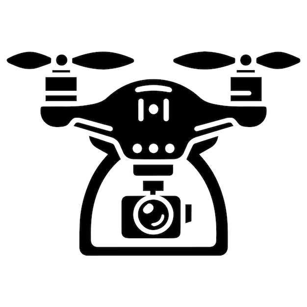 Drone silhouette icon illustration EPS File