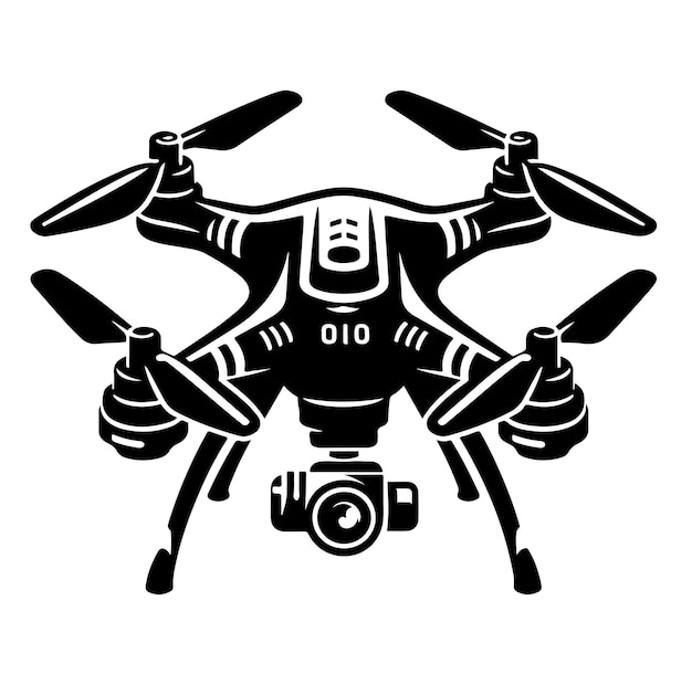 Drone silhouette vector Black Design