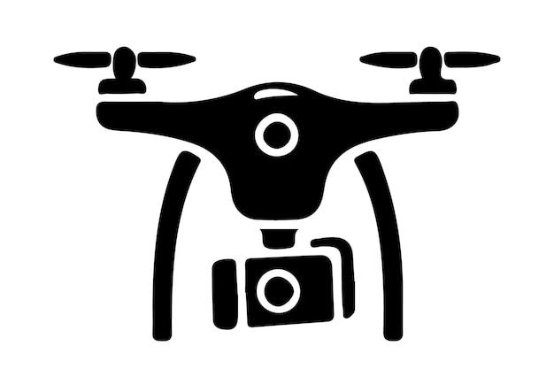 Drone silhouette vector drone camera icon silhouette vector illustration