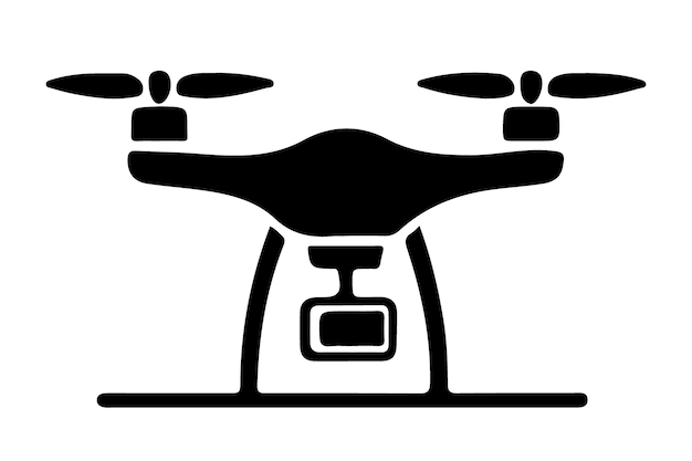 Drone silhouette vector drone camera icon silhouette vector illustration