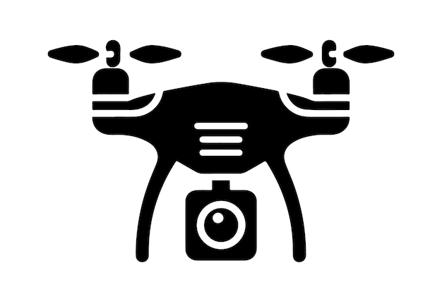 Drone silhouette vector drone camera icon silhouette vector illustration