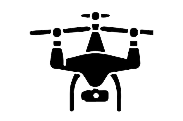 Drone silhouette vector drone camera icon silhouette vector illustration