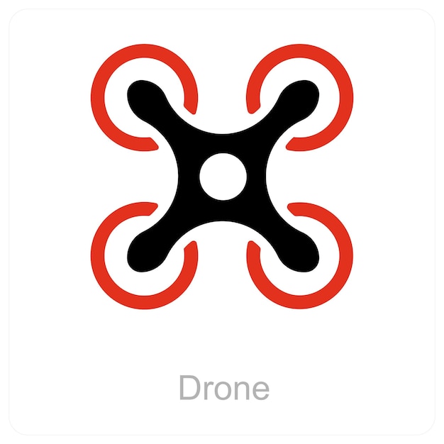 Vector drone and technology icon concept