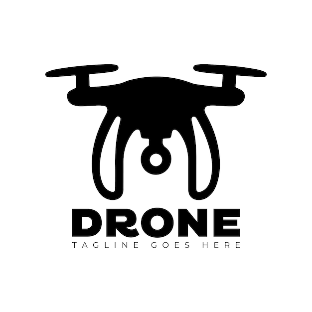 drone vector logo design style template black and white