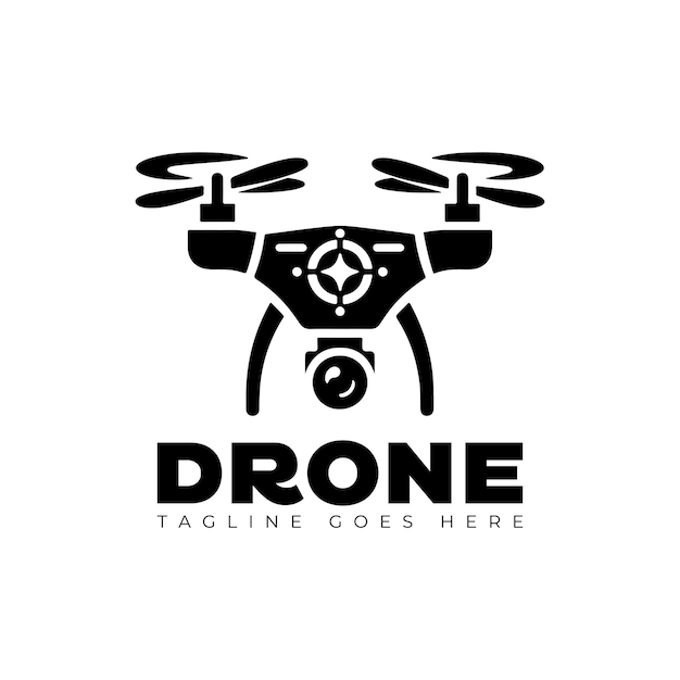 drone vector logo design style template black and white