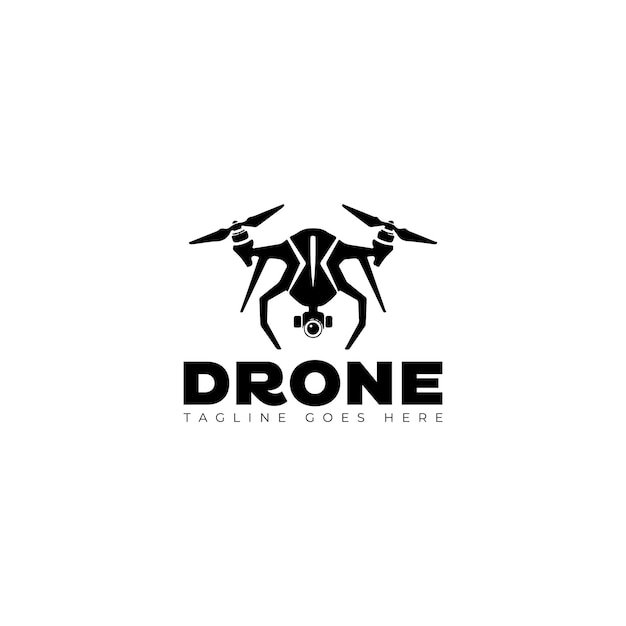 drone vector logo design style template black and white