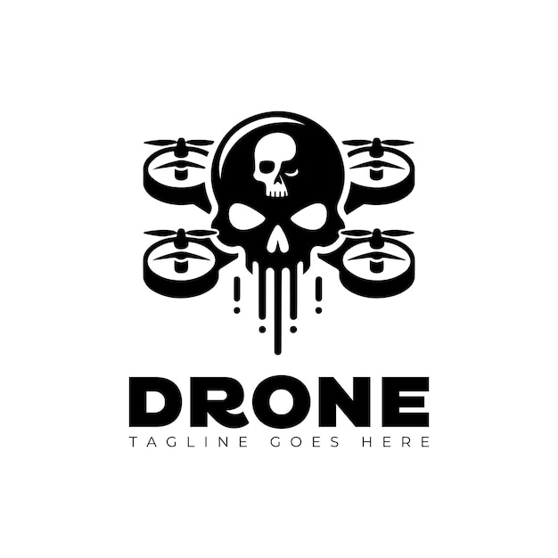 drone vector logo design style template black and white