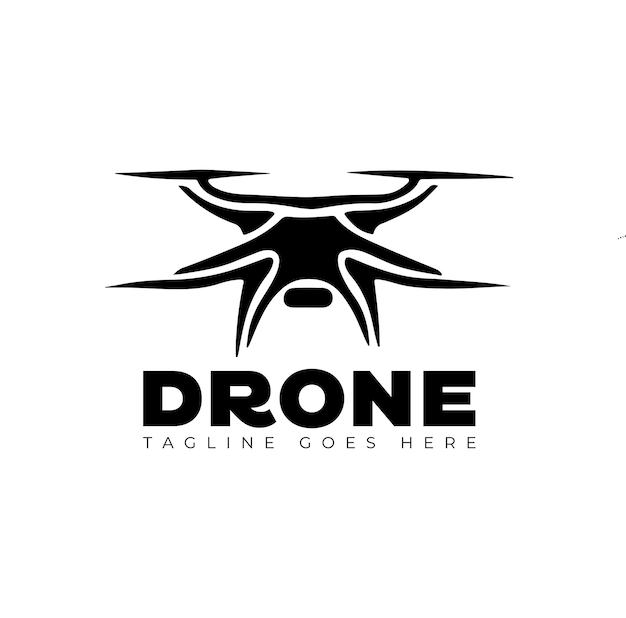 drone vector logo design style template black and white