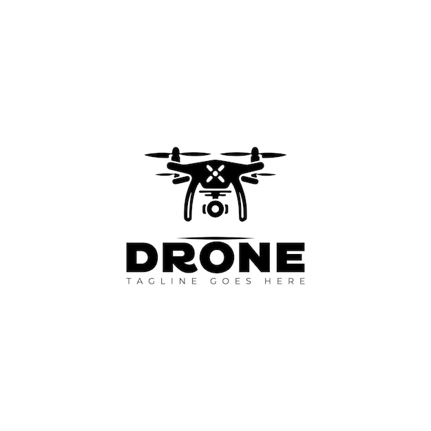 drone vector logo design style template black and white