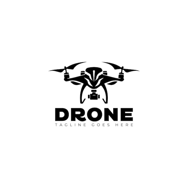 drone vector logo design style template black and white