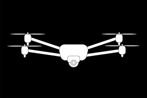 A drone with video camera for aerial photography vector illustration