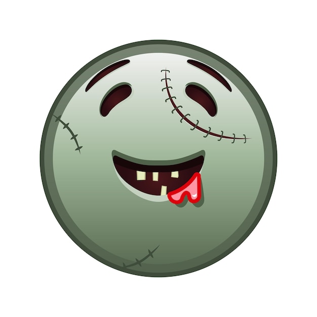 Vector drooling face large size of zombie halloween emoji