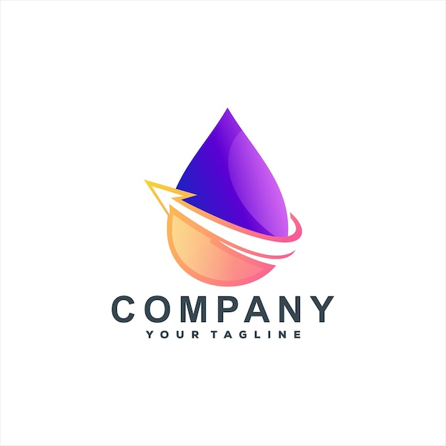 Drop arrow color logo design