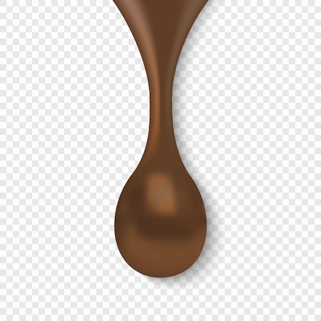 Drop of chocolate isolated 