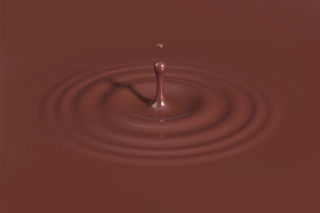 Drop of coffee or melted chocolate falling down