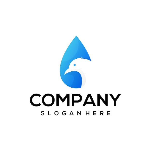 drop color gradient logo design 