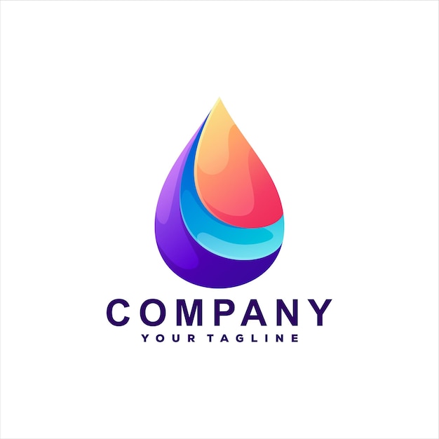 Drop color gradient logo