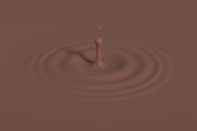 Drop falling into milk, lotion or paint top view