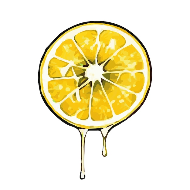 Drop of juice dripping from half orange vector illustrations