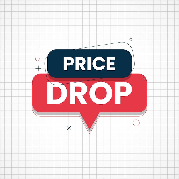 Vector drop the price tag label discount